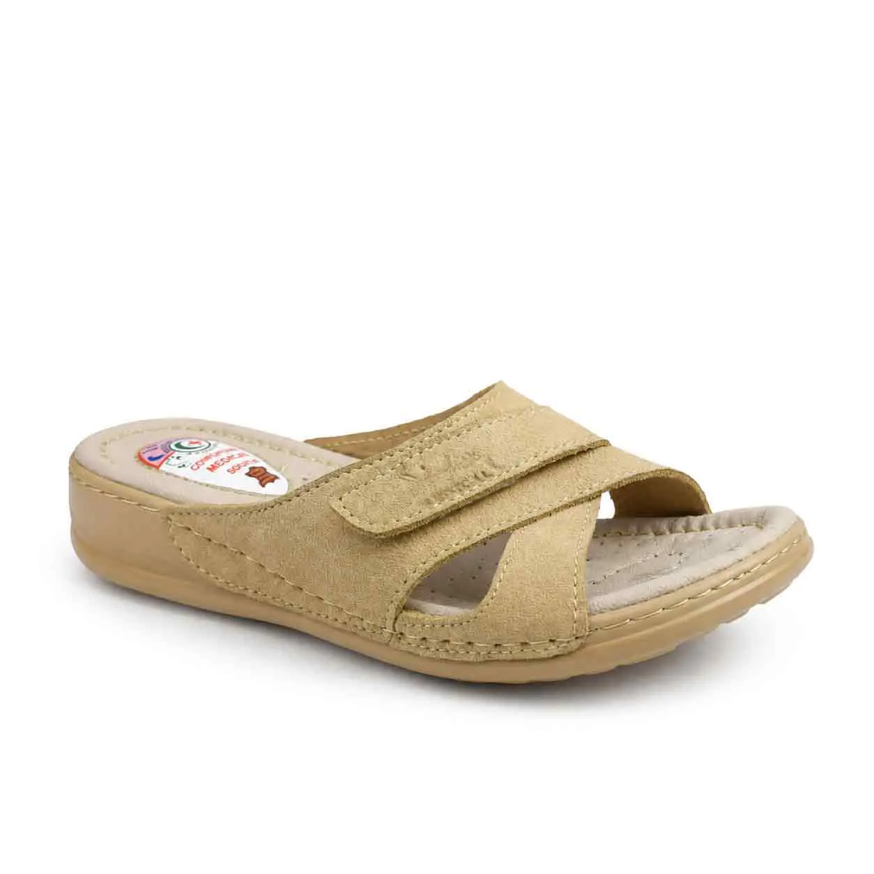 Sandale medicale Confort pour femme 500 beige daim